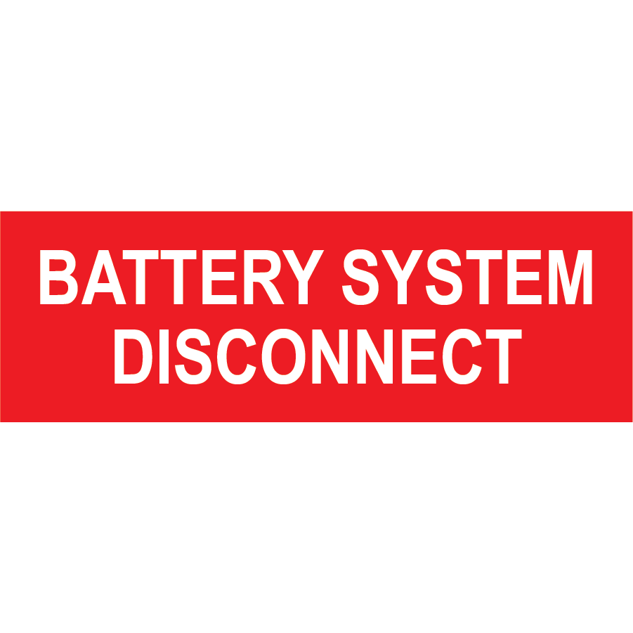 3x1, Battery System Disconnect, Plastic Solar Labels, PV-463