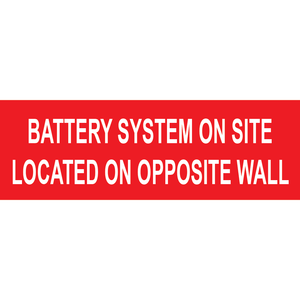 3x1 Battery System On Site - Plastic Solar Labels, PV-099