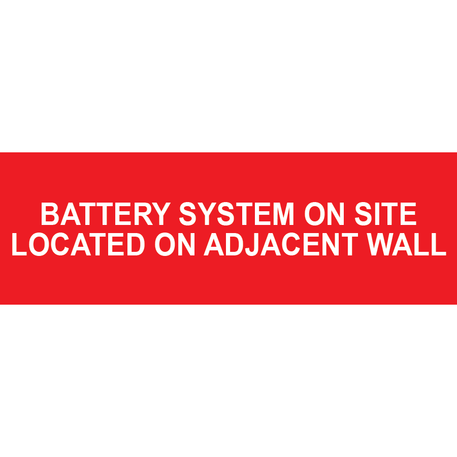 3x1 Battery System On Site, Plastic Solar Labels, PV-257