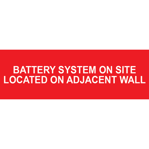 3x1 Battery System On Site, Plastic Solar Labels, PV-257