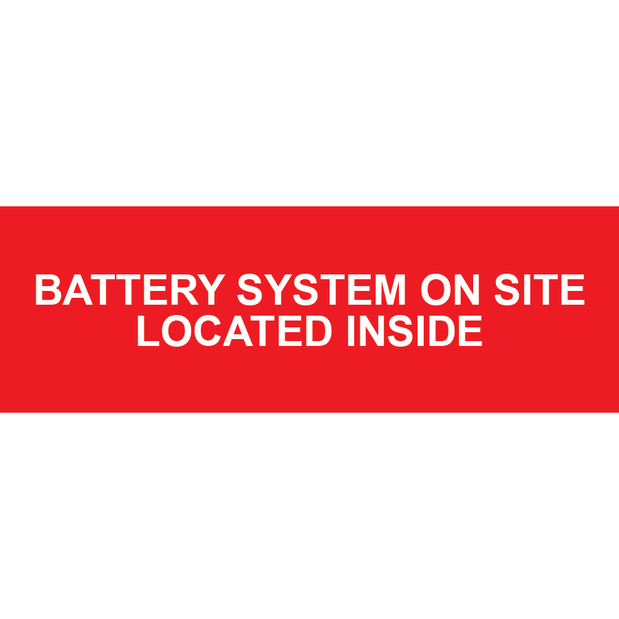 3x1 Battery System On Site, Plastic Solar Labels, PV-258