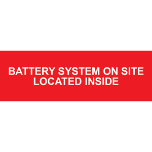 3x1 Battery System On Site, Plastic Solar Labels, PV-258