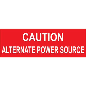 3x1, Caution Alternate Power Source, Plastic Solar Labels, PV-431