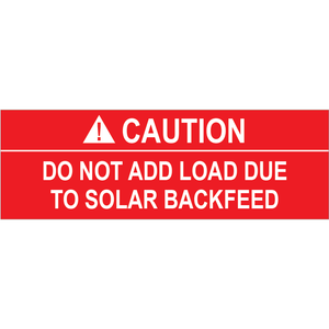 3x1, Caution Do not add load, Plastic Solar Labels, PV-514