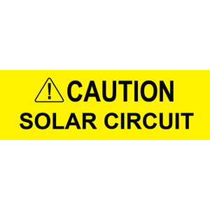 3x1 Caution Solar Circuit, Plastic Solar Labels, PV-212