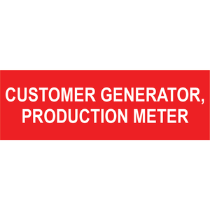 3x1, Customer Generator, Production Meter, Plastic Solar Labels, PV-475