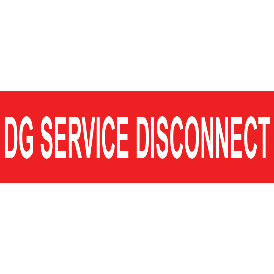 3x1 DG Service Disconnect, Plastic Solar Labels, PV-555