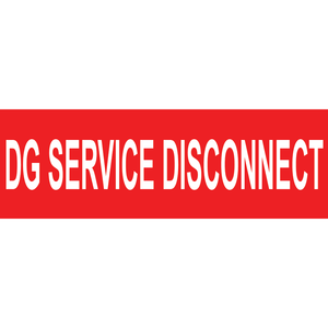 3x1 DG Service Disconnect, Plastic Solar Labels, PV-555