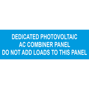 3x1 Dedicated Photovoltaic AC Combiner Panel, Plastic Solar Labels, PV-115
