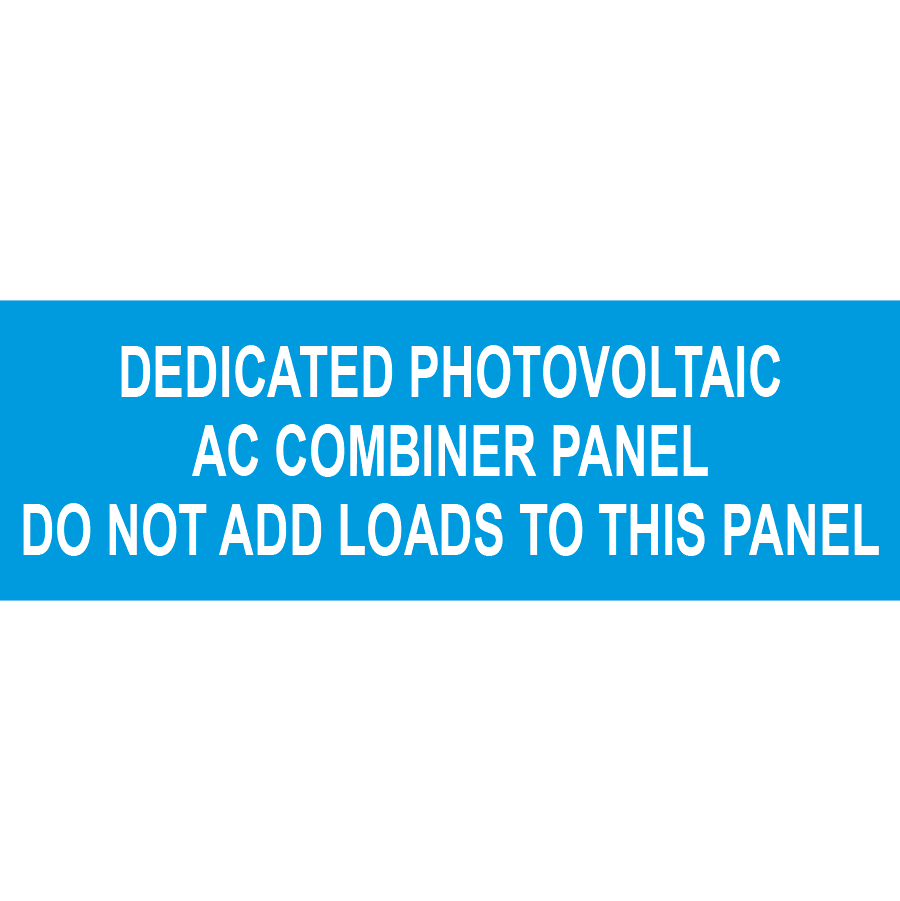 3x1 Dedicated Photovoltaic AC Combiner Panel, Plastic Solar Labels, PV-115