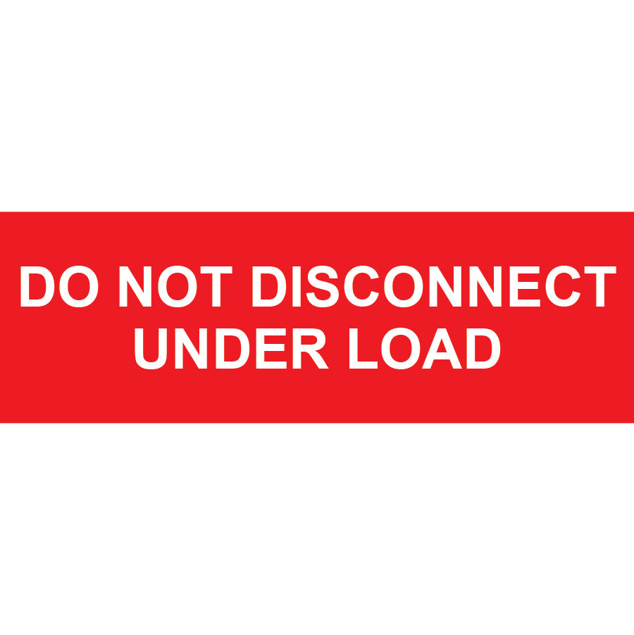 3x1 Do Not Disconnect Under Load, Plastic Solar Labels, PV-110