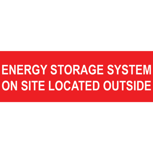 3x1, Energy Storage System On Site, Plastic Solar Labels, PV-515