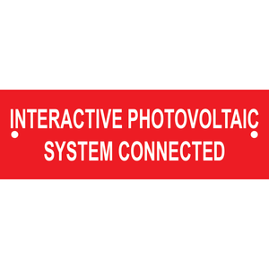 3x1 Interactive Photovoltaic System Connected, Plastic Solar Labels, PV-561