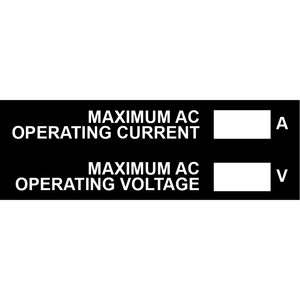 3x1 Maximum AC Operating Current, Plastic Solar Labels, PV-042