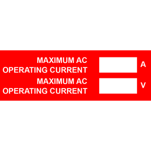 3x1 Maximum AC Operating Current, Plastic Solar Labels, PV-274