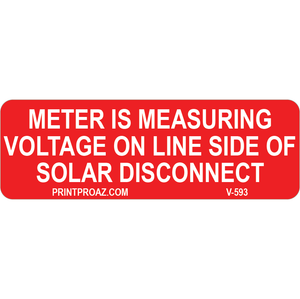 3x1 Meter is Measuring, Decal Solar Labels, V-593