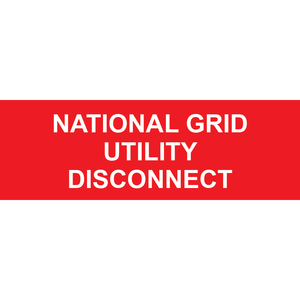 3x1 National Grid Utility Disconnect, Plastic Solar Labels, PV-262