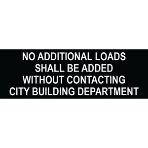 3x1 No Additional Loads Shall Be Added, Plastic Solar Labels, PV-218