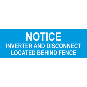 3x1 Notice Inverter And Disconnect, Plastic Solar Labels, PV-216
