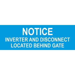 3x1 Notice Inverter And Disconnect, Plastic Solar Labels, PV-217