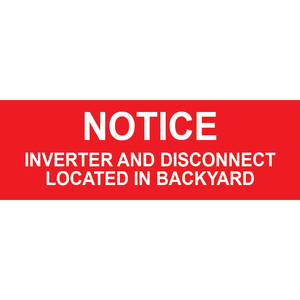 3x1 Notice Inverter and Disconnect, Plastic Solar Labels, PV-251