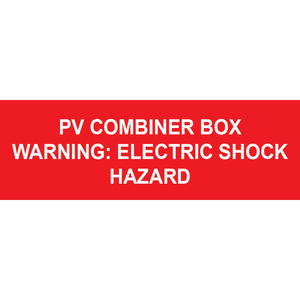 3x1 PV Combiner Box, Plastic Solar Labels, PV-078