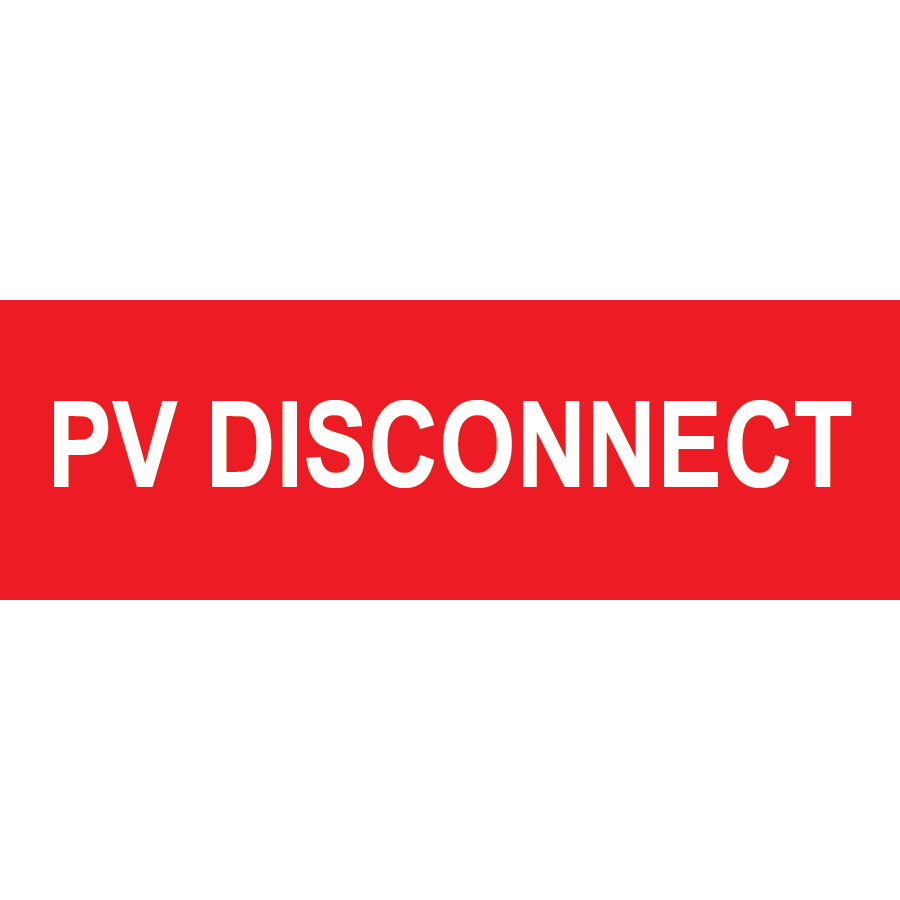 3x1 PV Disconnect, Plastic Solar Labels, PV-214
