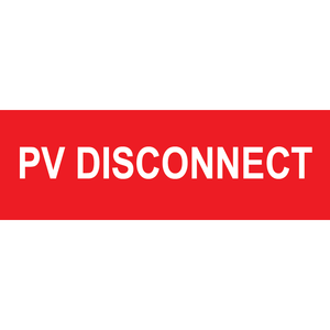 3x1 PV Disconnect, Plastic Solar Labels, PV-214