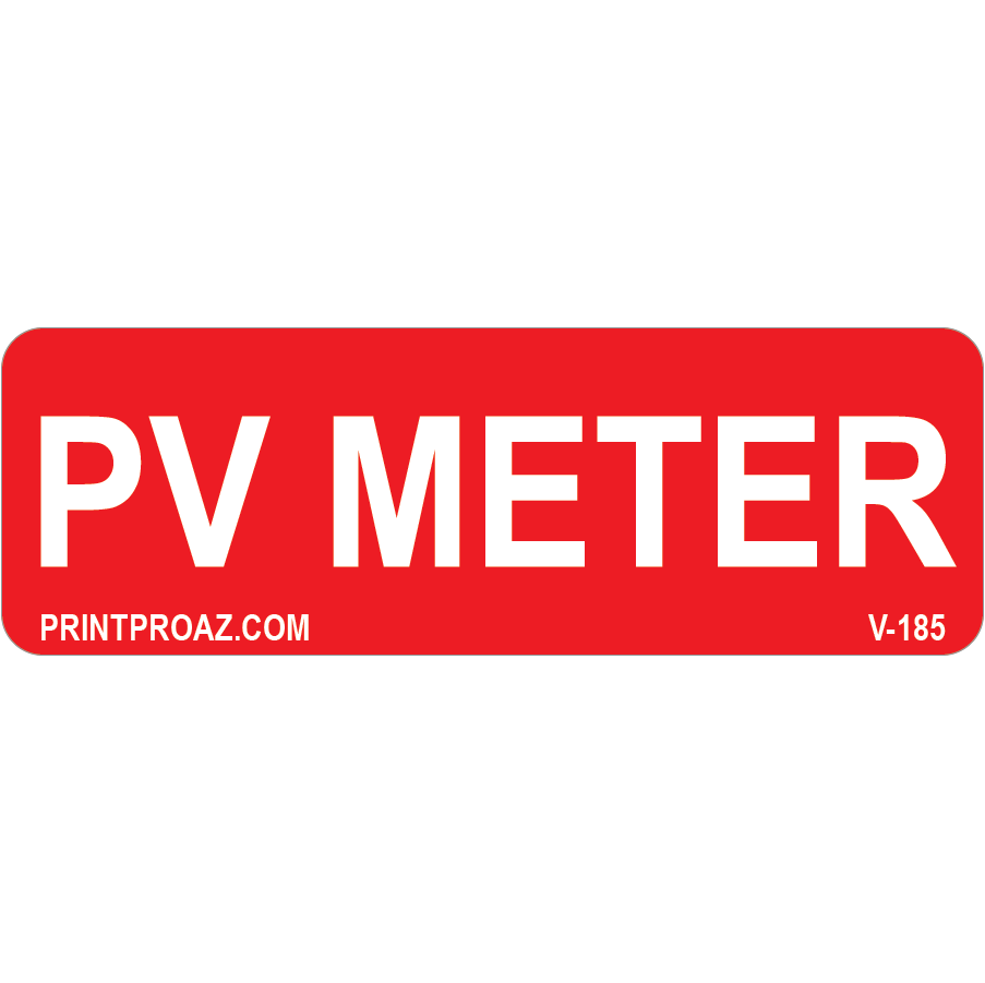 3x1 PV METER, Vinyl Decal, V-185