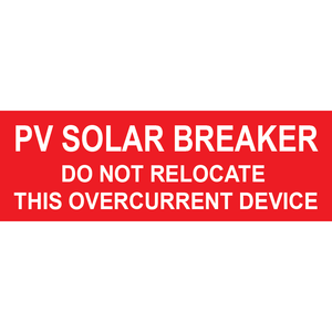 3x1 PV Solar Breaker, Plastic Solar Labels, PV-084