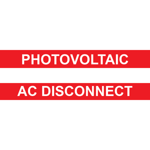 3x1 Photovoltaic AC Disconnect, Plastic Solar Labels, PV-172