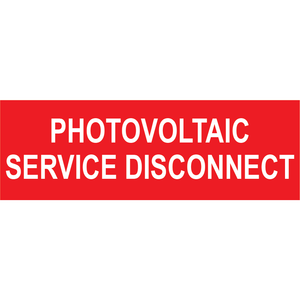 3x1, Photovoltaic Service Disconnect, Plastic Solar Labels, PV-450