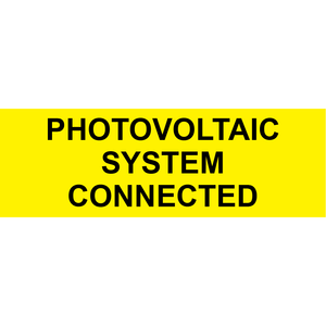 3x1 Photovoltaic System Connected, Plastic Solar Labels, PV-027