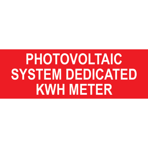 3x1 Photovoltaic System Dedicated KWH Meter, Plastic Solar Labels, PV-066
