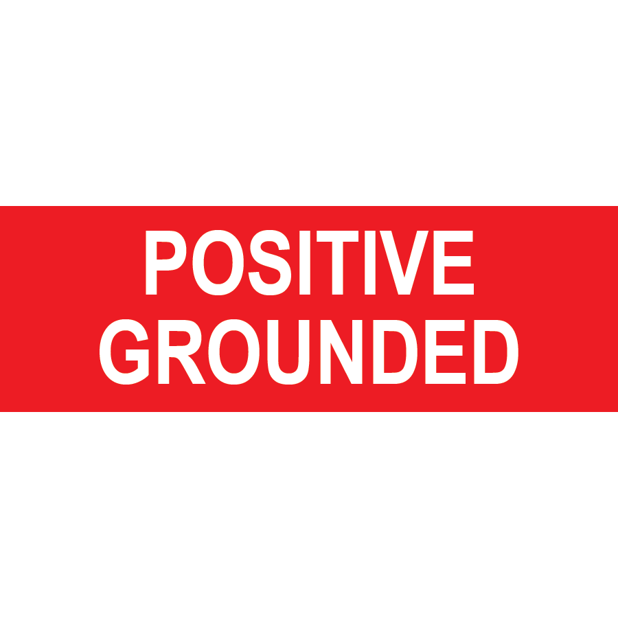 3x1 Positive Grounded, Plastic Solar Labels, PV-232