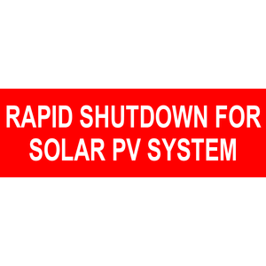 3x1, Rapid Shutdown for Solar PV System, Plastic Solar Labels, PV-508