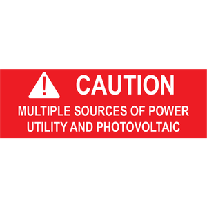 3x1, Solar Caution Placard, Plastic Solar Labels, PV-484