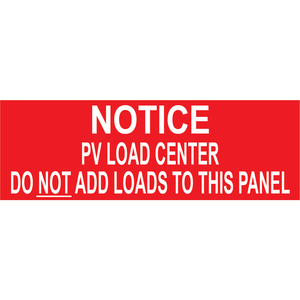 3x1, Solar Placard, Plastic Solar Labels, PV-432