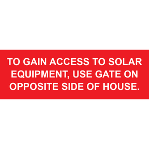 3x1 To Gain Access To Solar Equipment, Plastic Solar Labels, PV-271