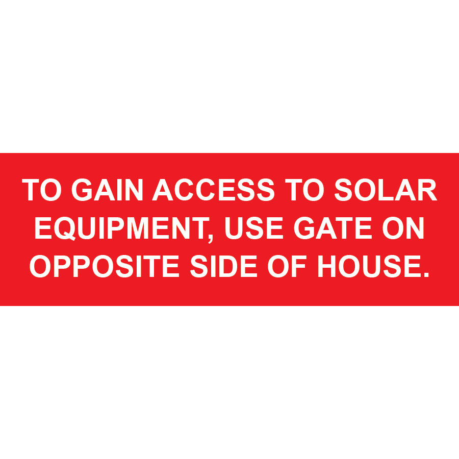3x1 To Gain Access To Solar Equipment, Plastic Solar Labels, PV-271