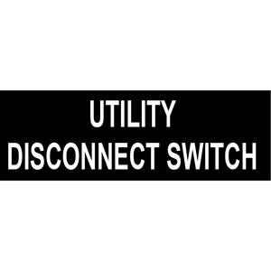 3x1 Utility Disconnect Switch, Plastic Solar Labels, PV-041