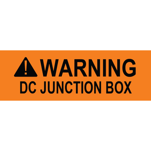 3x1 Warning DC Junction Box, Plastic Solar Labels, PV-222