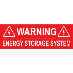 3x1, Warning Energy Storage System, Plastic Solar Labels PV-445