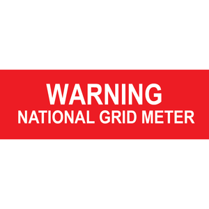 3x1 Warning National Grid Meter, Plastic Solar Labels, PV-211
