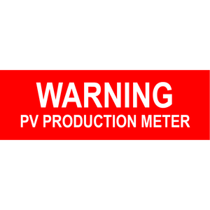 3x1 Warning PV Production Meter, Plastic Solar Labels, PV-045