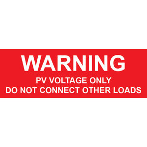 3x1 Warning PV Voltage Only, Plastic Solar Labels, PV-164