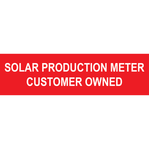 4.5x1.25, Solar Production Meter, Plastic Solar Labels, PV-385