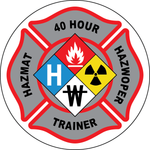 40 hour HAZWOPER hazmat trainer vinyl hard hat sticker