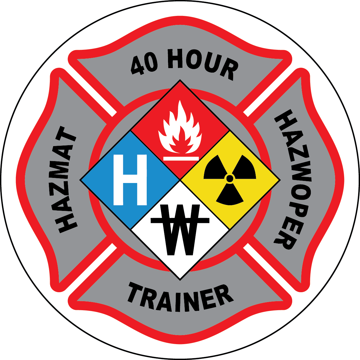40 hour HAZWOPER hazmat trainer vinyl hard hat sticker