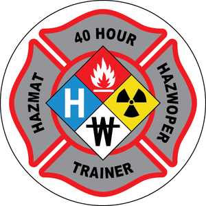 40 hour HAZWOPER hazmat trainer vinyl hard hat sticker